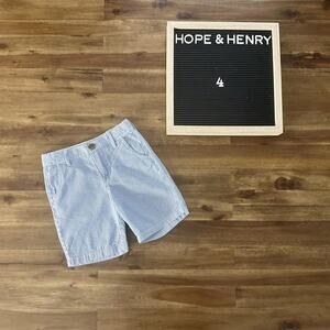 Hope & Henry Blue White Stripe Organic Cotton Seersucker Shorts Classic Preppy 4